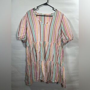 a.n.a Multicolor Striped Casual Dress